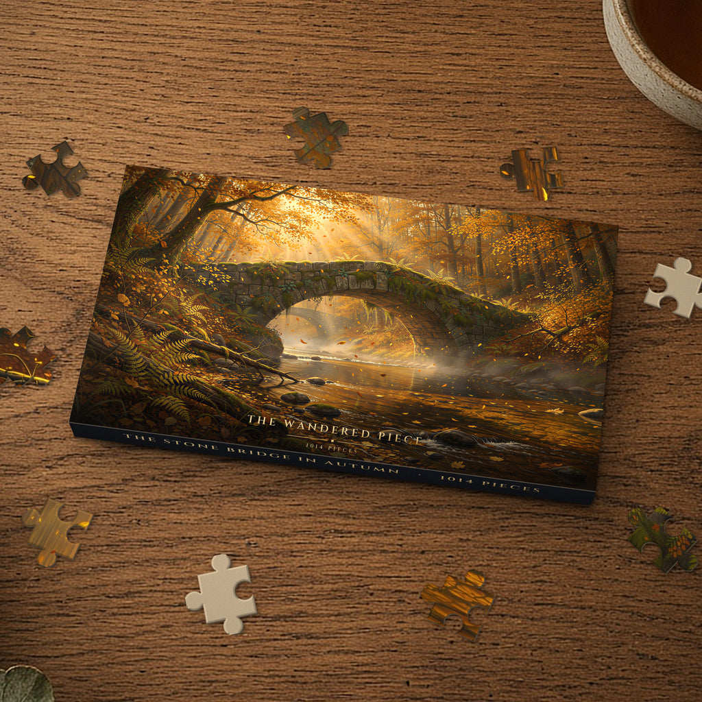 The Stone Bridge in Autumn 1014 piece puzzle box, box design shown for illustration