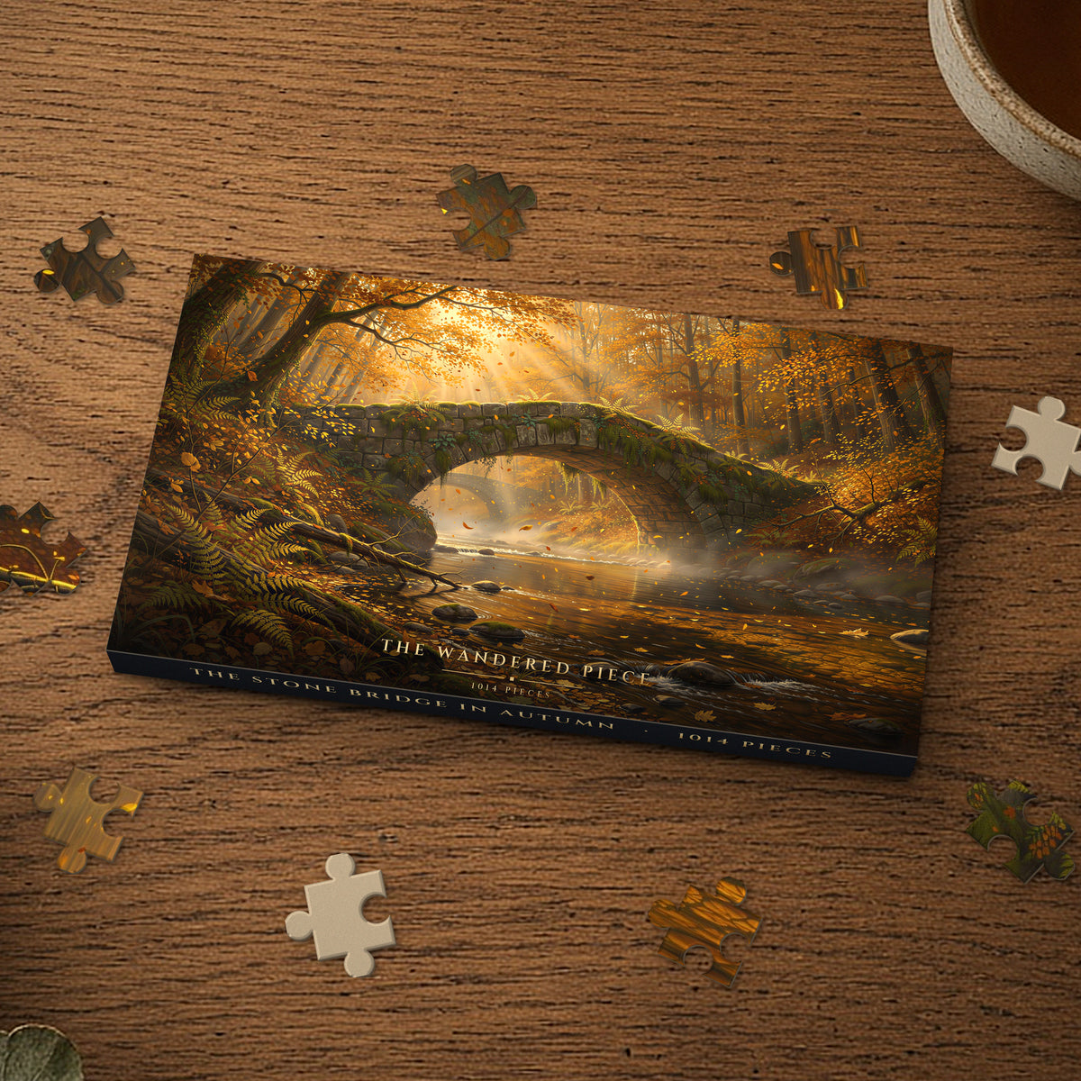 The Stone Bridge in Autumn 1014 piece puzzle box, box design shown for illustration