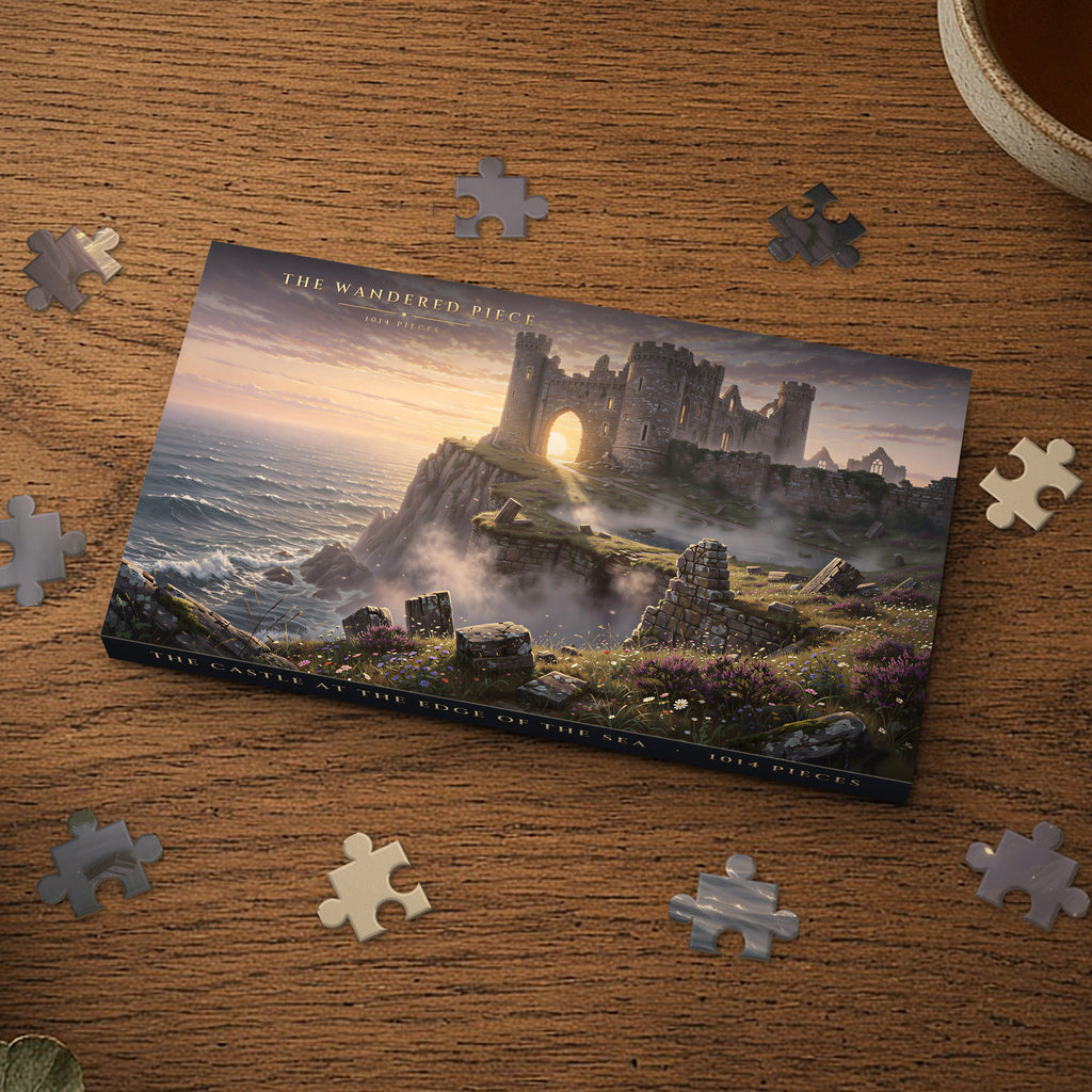 The Castle at the Edge of the Sea 1014 piece puzzle box, box design shown for illustration