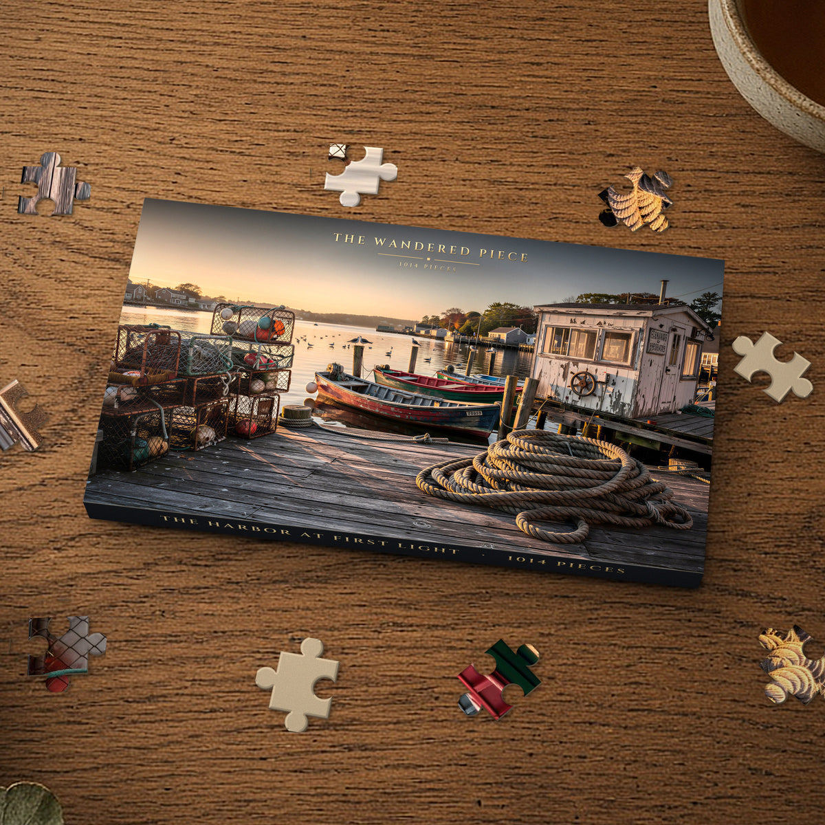 The Harbor at First Light 1014 piece puzzle box, box design shown for illustration