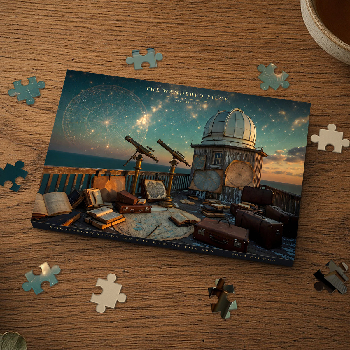 The Observatory at the End of the Sky 1014 piece puzzle box, box design shown for illustration