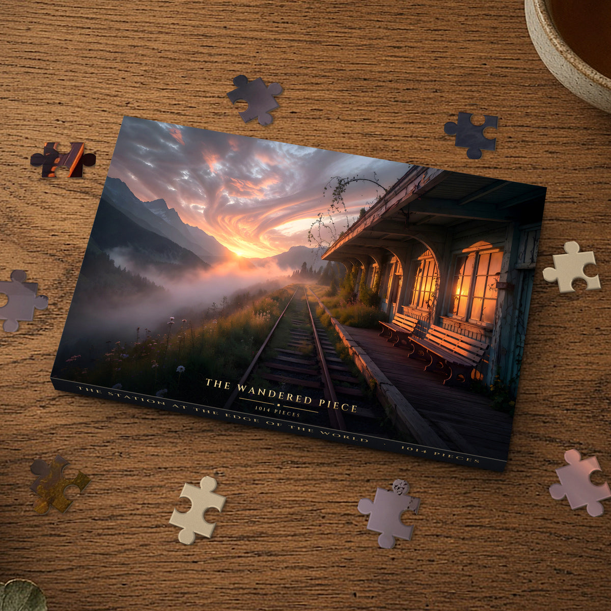 The Station at the Edge of the World 1014 piece puzzle box, box design shown for illustration