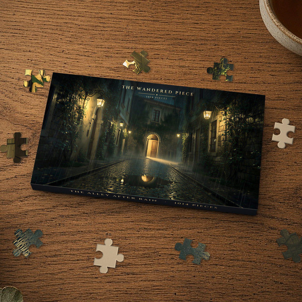 The Alley After Rain 1014 piece puzzle box, box design shown for illustration