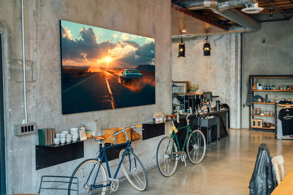 The Road That Swallowed the Sun 1014 piece puzzle shown framed on a wall after completion